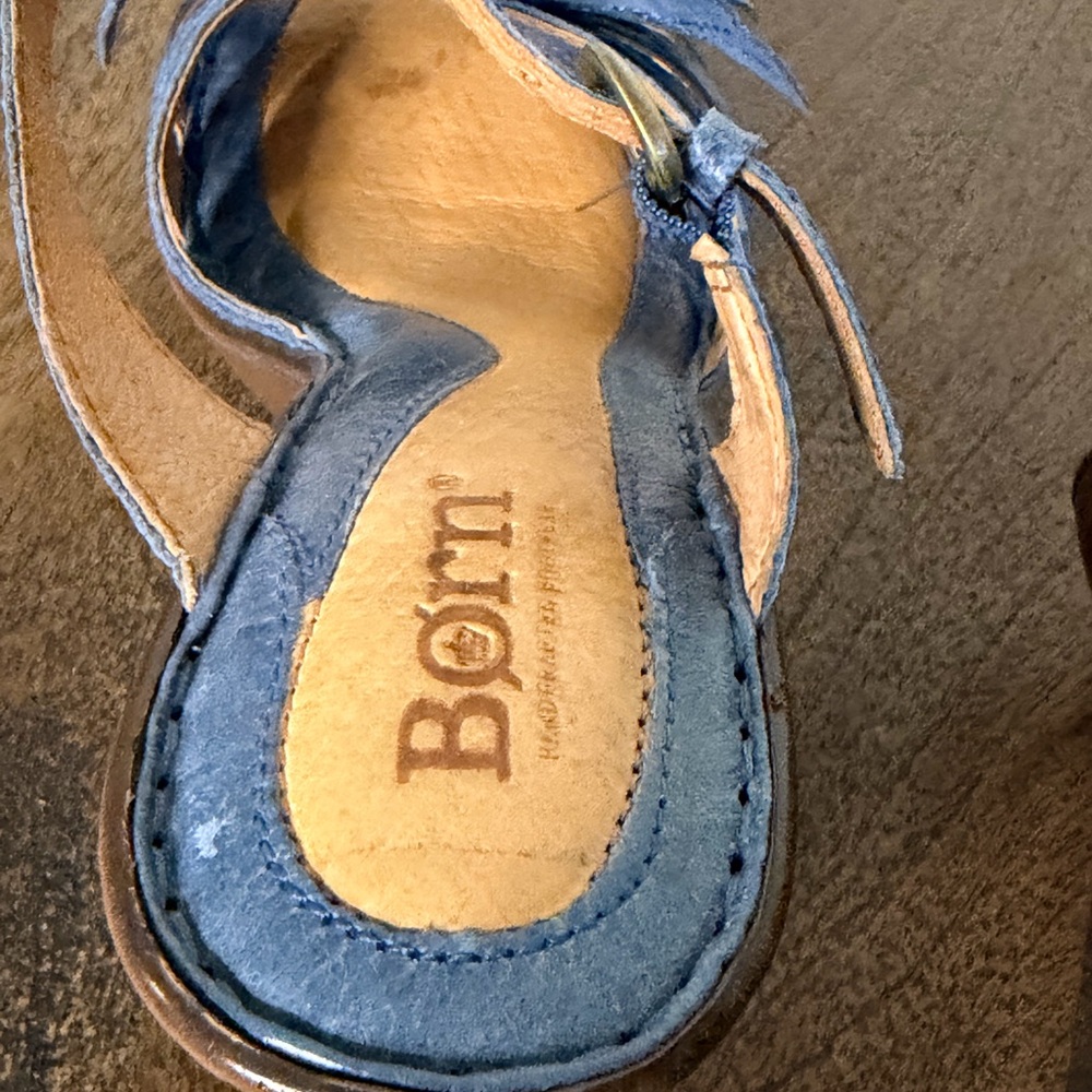 Born Women's Denim Blue Floral Sandals - Picture 6 of 8